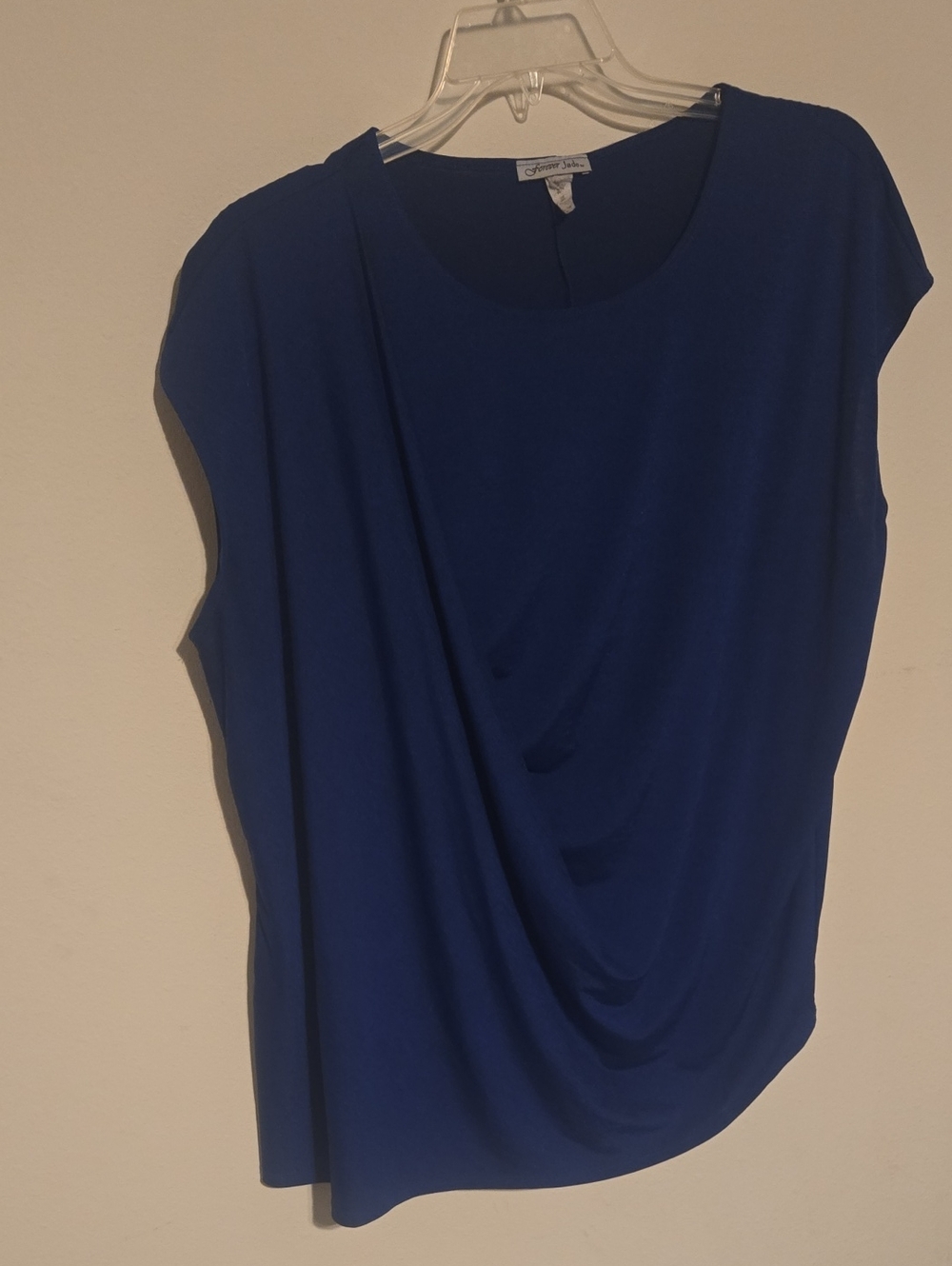 Royal Blue Draped Cap Sleeve Top